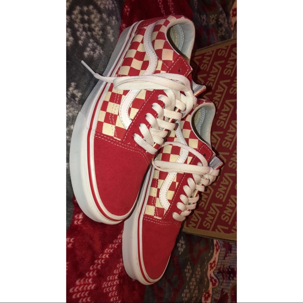 Red Checkered Vans